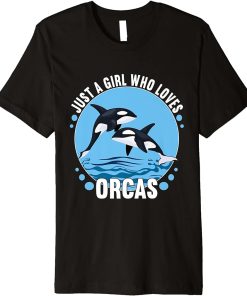 Just a Girl who loves Orcas Whale outfit for girls women Premium T-Shirt