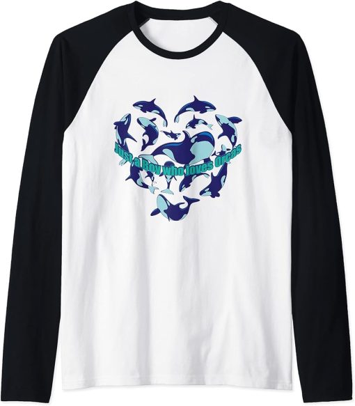 Just a Boy who loves Orcas Men Raglan Baseball Tee