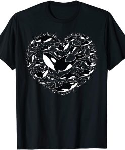 Love Orca Whale Sea Panda in Heart Shapes T-Shirt