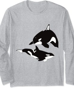 Whale Family Orca Squad Orca Squad Whale Sea Animal Long Sleeve T-Shirt