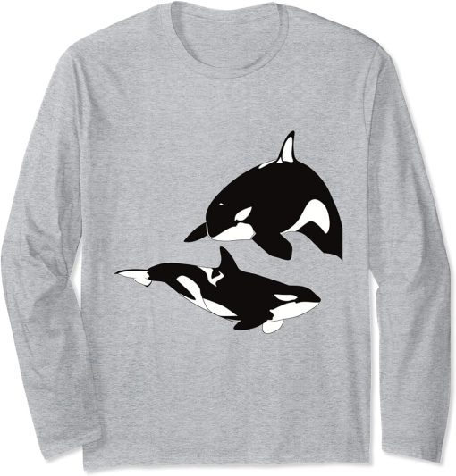 Whale Family Orca Squad Orca Squad Whale Sea Animal Long Sleeve T-Shirt