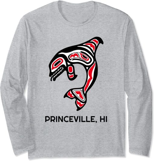 Princeville HI Native Aboriginal Orca Killer Whales Long Sleeve T-Shirt