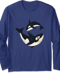 Cute Dolphins Whales Orca Whale Design Orcas Boys Girls Long Sleeve T-Shirt